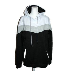 Mooncolour Women's Size Small S Black White Gray Color Block Hoodie NEW NWT